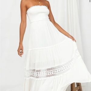 white maxi dress size small